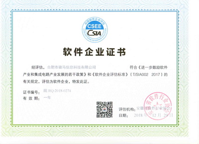 鹰米-软件企业证书
